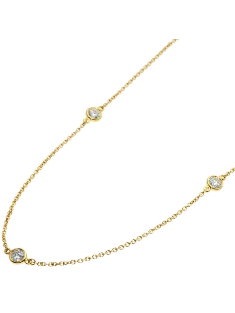 Tiffany & Co By The Yard Diamond Necklace 18k Yellow Gold